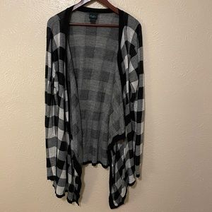 Buffalo plaid waterfall cardigan